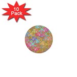 Flamingo pattern 1  Mini Buttons (10 pack)  Front