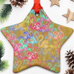 Flamingo Pattern Star Ornament (two Sides)