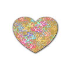 Flamingo Pattern Rubber Coaster (heart) 