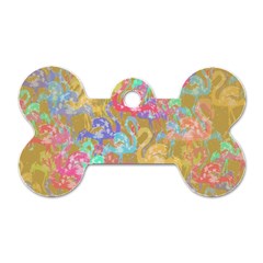 Flamingo Pattern Dog Tag Bone (two Sides) by Valentinaart