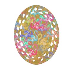 Flamingo Pattern Ornament (oval Filigree) by Valentinaart