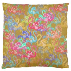 Flamingo Pattern Large Cushion Case (two Sides) by Valentinaart