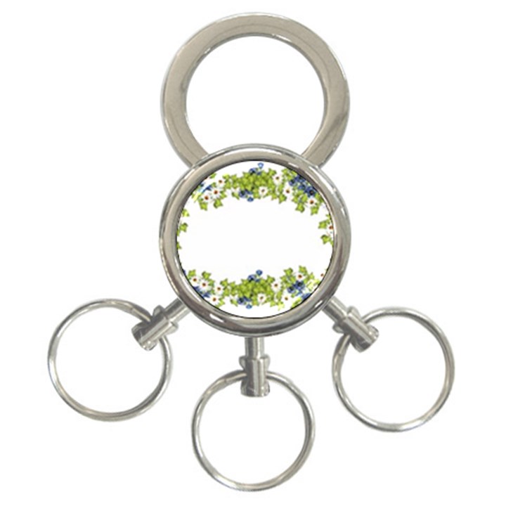 Birthday Card Flowers Daisies Ivy 3-Ring Key Chains