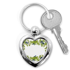 Birthday Card Flowers Daisies Ivy Key Chains (heart)  by Nexatart