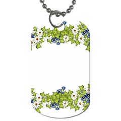 Birthday Card Flowers Daisies Ivy Dog Tag (two Sides) by Nexatart