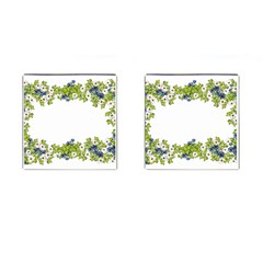 Birthday Card Flowers Daisies Ivy Cufflinks (square) by Nexatart