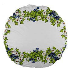 Birthday Card Flowers Daisies Ivy Large 18  Premium Flano Round Cushions by Nexatart