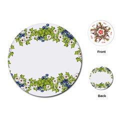 Birthday Card Flowers Daisies Ivy Playing Cards (round)  by Nexatart