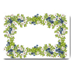 Birthday Card Flowers Daisies Ivy Large Doormat  by Nexatart