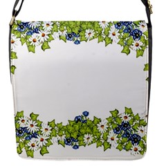 Birthday Card Flowers Daisies Ivy Flap Messenger Bag (s) by Nexatart