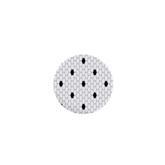 Black White Hexagon Dots 1  Mini Buttons