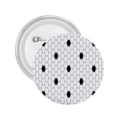 Black White Hexagon Dots 2 25  Buttons