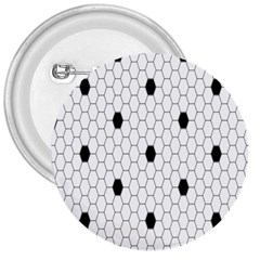 Black White Hexagon Dots 3  Buttons