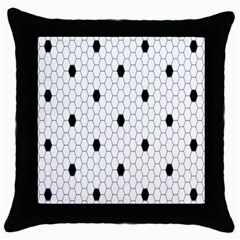 Black White Hexagon Dots Throw Pillow Case (black)