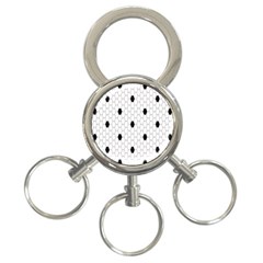 Black White Hexagon Dots 3-ring Key Chains by Mariart