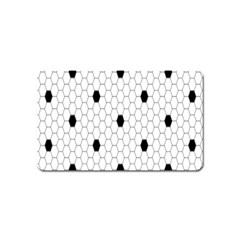 Black White Hexagon Dots Magnet (name Card) by Mariart