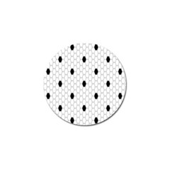 Black White Hexagon Dots Golf Ball Marker by Mariart