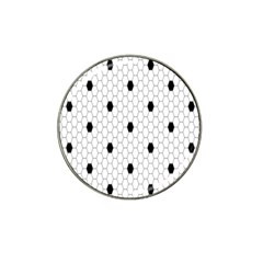 Black White Hexagon Dots Hat Clip Ball Marker (4 Pack) by Mariart