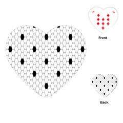 Black White Hexagon Dots Playing Cards (heart)  by Mariart