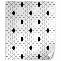 Black White Hexagon Dots Canvas 8  X 10  by Mariart