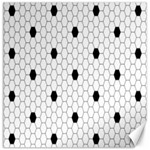 Black White Hexagon Dots Canvas 12  x 12   11.4 x11.56  Canvas - 1