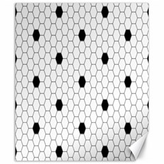 Black White Hexagon Dots Canvas 20  X 24   by Mariart