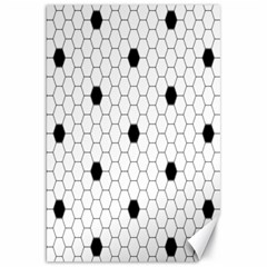 Black White Hexagon Dots Canvas 20  X 30   by Mariart