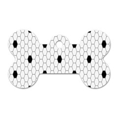 Black White Hexagon Dots Dog Tag Bone (two Sides)