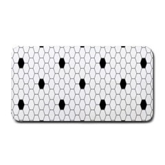 Black White Hexagon Dots Medium Bar Mats