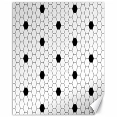 Black White Hexagon Dots Canvas 11  X 14  