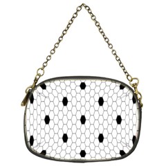 Black White Hexagon Dots Chain Purses (one Side)  by Mariart