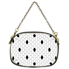 Black White Hexagon Dots Chain Purses (two Sides)  by Mariart