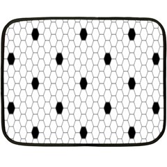 Black White Hexagon Dots Fleece Blanket (mini)