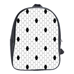 Black White Hexagon Dots School Bags(large) 