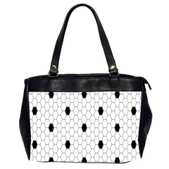 Black White Hexagon Dots Office Handbags (2 Sides)  by Mariart