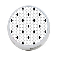 Black White Hexagon Dots 4-port Usb Hub (two Sides) 