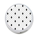 Black White Hexagon Dots 4-Port USB Hub (Two Sides)  Front