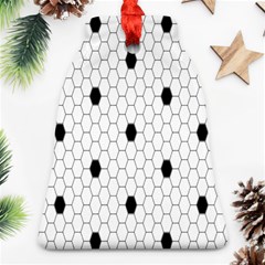 Black White Hexagon Dots Ornament (bell) by Mariart