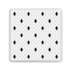 Black White Hexagon Dots Memory Card Reader (square)  by Mariart