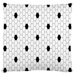 Black White Hexagon Dots Large Cushion Case (one Side) by Mariart