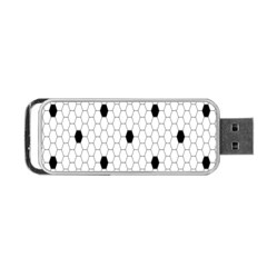 Black White Hexagon Dots Portable Usb Flash (one Side) by Mariart