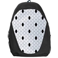 Black White Hexagon Dots Backpack Bag