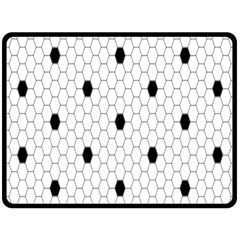 Black White Hexagon Dots Double Sided Fleece Blanket (large) 