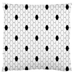 Black White Hexagon Dots Standard Flano Cushion Case (two Sides) by Mariart