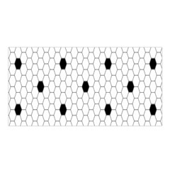 Black White Hexagon Dots Satin Shawl by Mariart