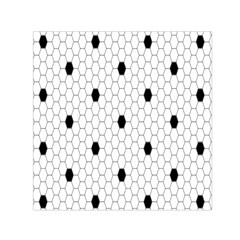 Black White Hexagon Dots Small Satin Scarf (square)