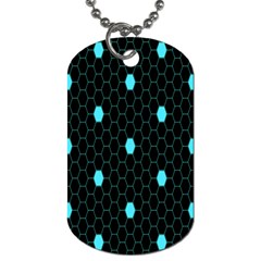 Blue Black Hexagon Dots Dog Tag (two Sides)