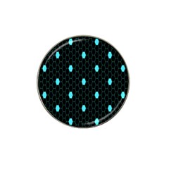 Blue Black Hexagon Dots Hat Clip Ball Marker (4 Pack) by Mariart