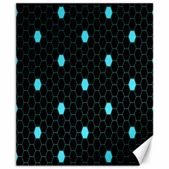 Blue Black Hexagon Dots Canvas 8  X 10 