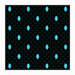 Blue Black Hexagon Dots Medium Glasses Cloth (2-Side) Front